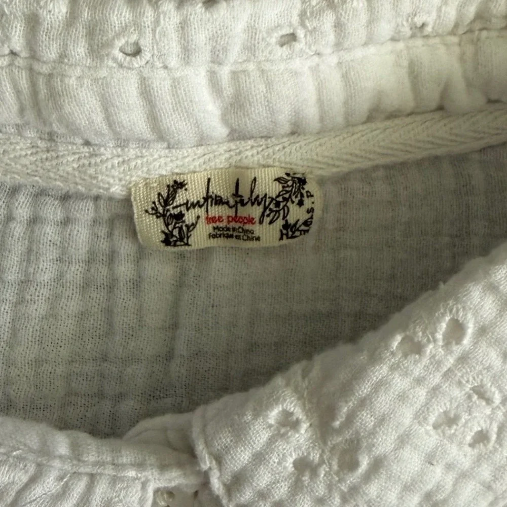 Free People Full Bloom 3/4 Sleeve Button Up Shirt Small Excellent Condition - Picture 3 of 7